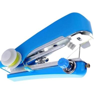 Imagem de Máquina de costura portátil, mini máquina de costura manual portátil, mini máquina de costura manual, ferramenta de costura para artesanato faça você mesmo, viagem para casa