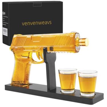 Imagem de VENVENWEAVS Presentes de Uísque para O Pai E O Namorado, Conjunto de Decantador de Uísque, Conjunto de Presente de Decantador de Uísque de 13 Onças com Dois Copos de Uísque de 2 Onças, Presentes de Uí