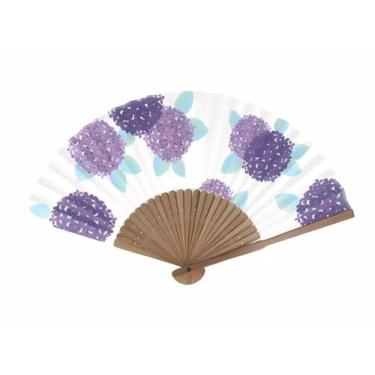 Imagem de Ventilador dobrável japonês – Ventilador manual Sensu Hortênsia Acessório Japonês Tradicional