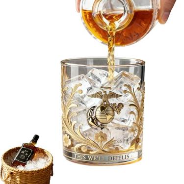 Imagem de Vidro de homenagem a veteranos, vidro de homenagem a veteranos personalizado, presente de decoração patriótica para veterinário militar, presente de aniversário para pai (c)