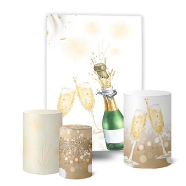 Imagem de Trio Capas Cilindro + Painel 1,50x2,0m Retangular Ano Novo (K6ANV0002)