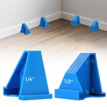 Imagem de Espaçadores de piso laminado, 40 peças de espaços de 1/4 e 1/2, ferramenta de piso 2 em 1 para instalações de madeira e tábuas de vinil