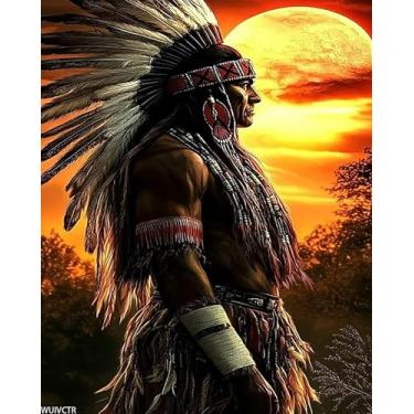 Imagem de WUIVCTR Kit de pintura por números para adultos iniciantes, pintura acrílica indiana fácil de pintar por números, cor de paisagem por números para adultos, kits de pintura em aquarela por números em