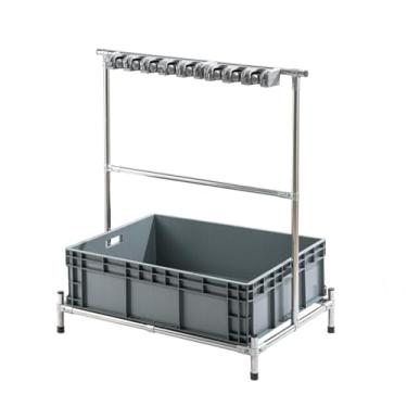 Imagem de TRGCJGH Carrinho de limpeza multifuncional e organizador de ferramentas para vassoura móvel e suporte de esfregão carrinho de pia com rodas (sem rodízios)