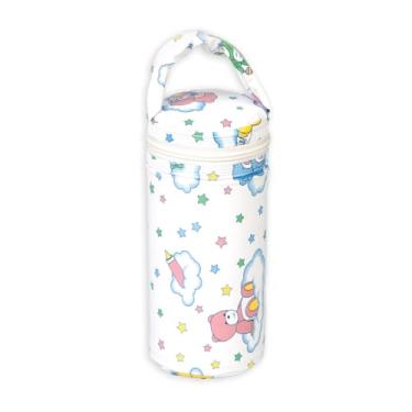 Imagem de Porta Mamadeira e Copo Bebê e Infantil Térmico 1 Litro Impermeável Azul Nuvem