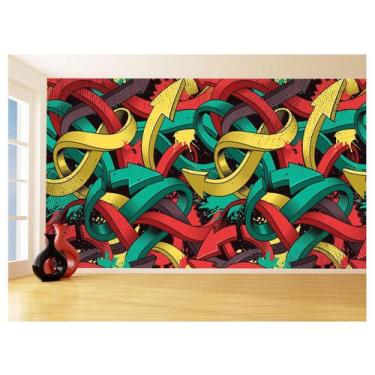 Imagem de Papel De Parede Arte Graffiti Mural Setas Cor 3,5M Tra120 - Você Decor