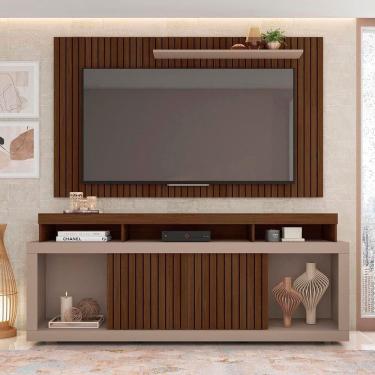 Imagem de Painel Tv 60 Pol 180cm E Bancada Com Rodízio Sala Navel C01 - D`rossi Havana-fendi