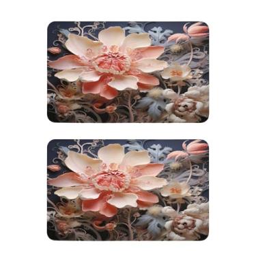 Imagem de Blueangle Conjunto de 2 ímãs de geladeira lindas flores - Ímãs decorativos engraçados de geladeira de cozinha - lavável na lava-louças e decoração magnética durável (415)