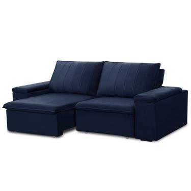 Imagem de Sofá Retrátil E Reclinável 3 Lugares 205cm Com Porta Copos Ballarat Azul