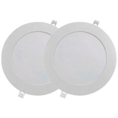 Imagem de Kit 2 Luminária Plafon Led Redondo Embutir 24W 3000K - Noll - Noll Led
