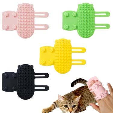 Imagem de hinbkenla 4 peças de cuidados pessoais para gatos, arranhadores de rosto de gato, autolimpador de silicone para uso interno, arranhador de canto, cabeça para quadros de escalada e pernas de mesa