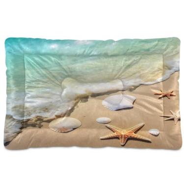 Imagem de SEHANY Cama de gato com estrela do mar, praia, para cães, com fundo antiderrapante, caixa de canil, colchão macio para animais de estimação, lavável, almofada de cama para cães pequenos, médios e