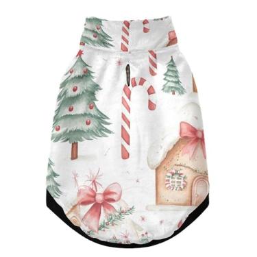 Imagem de SEHANY Casaco de Natal de gengibre para cães pequenos, superquente à prova de vento, jaqueta de inverno macia e aconchegante para animais de estimação para clima frio na neve com coleira para animais