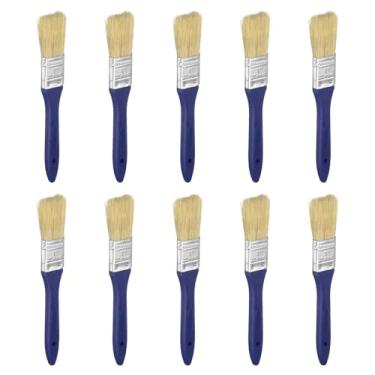Imagem de HARFINGTON 40 pincéis de tinta de 2,5 cm, sem lascas, cerdas de fibra de PET com cabo azul de plástico para tintas, artesanato, vernizes, colas, gesso, parede, móveis, cercas