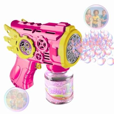 Imagem de Brinquedo Maquina Bolha De Sabão Pistola Automática C/Luz Cor Azul (Rosa)