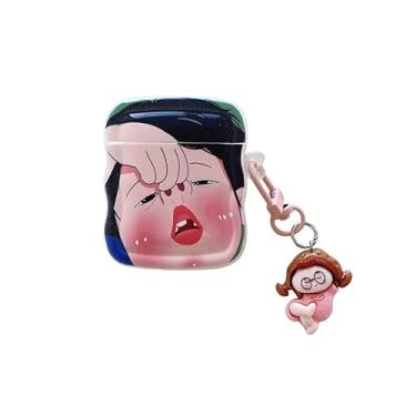 Imagem de CreativeGagFemaleFigurine Airpods Capa Novo EstiloCompatível com Appleairpods 1stGen3rdGenandairpods Pro 2ª geração (Airpods 4, [Girl Grasping Nose] + Charm)