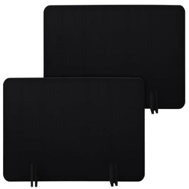 Imagem de KEPYDRMTF Conjunto de painel de privacidade de mesa, divisória de mesa, painéis independentes de redução de ruído, divisória à prova de som com pés de suporte para escritório ou uso doméstico (preto