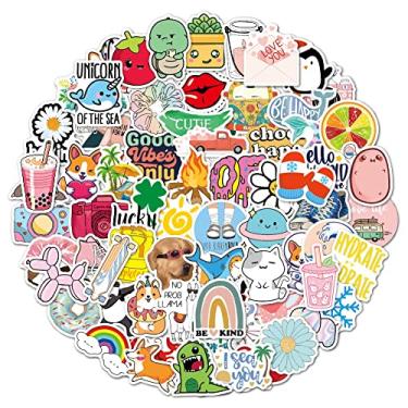 Imagem de 100 Pacotes de Adesivos Estéticos Vinil Cute Vsco para Garrafas Água Notebook Hydroflask Skate Computador com Glitter Au