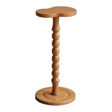 Imagem de MotiveTech Mesa lateral de madeira, pequena, para quarto, sala de estar, mesa de apoio, de cabeceira para uso interno e externo, em pátios e sofás, Cor de Madeira
