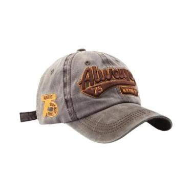 Imagem de Boné De Beisebol Vintage Unissex Em Algodão Lavado Com Bordado De Letr