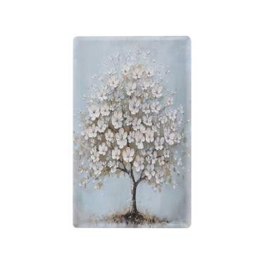 Imagem de Wassud Placa de cobertura para interruptor de luz, capas de tomada decorativas, placa de parede para tomadas elétricas, flor de cerejeira branca, em branco, 11,5 x 7,6 cm