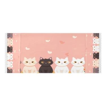 Imagem de Wassud Capas de lavadora e secadora de gatos fofos, protetor de lavadora com sacos de armazenamento, capa de geladeira à prova de poeira com bolsos para lavanderia doméstica, cozinha, 120 x 55 cm