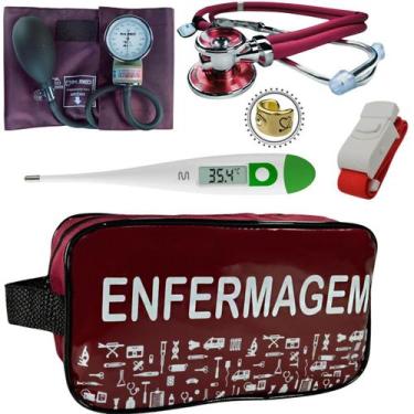 Imagem de Kit Enfermagem Estágio Com Aparelho de Pressão Estetoscópio Rappaport 
