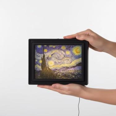Imagem de Luminária Quadro Noite Estrelada – Quadro Iluminado com LED, Arte Decorativa Inspirada em Van Gogh para Sala, Quarto e Escritório, Iluminação Suave e Elegante