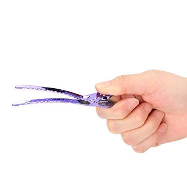 Imagem de Ymiko 12 Clipes de Bico de Pato para Modelagem de Cabelo, Pinos de Salão de Aço para Penteado e Uso de Barbeiro (Roxo)