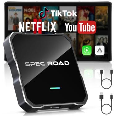 Imagem de Adaptador sem fio CarPlay para iPhone/Android, adaptador sem fio automático, suporta cartão Netflix/YouTube/TF, Plug and Play