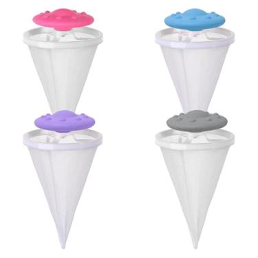 Imagem de 4 peças de lavadora, filtro flutuante, reutilizável, armadilha de fiapos, bolsa de malha, bola de limpeza de roupas para peles de animais de estimação e detritos, universal para máquinas de lavar em