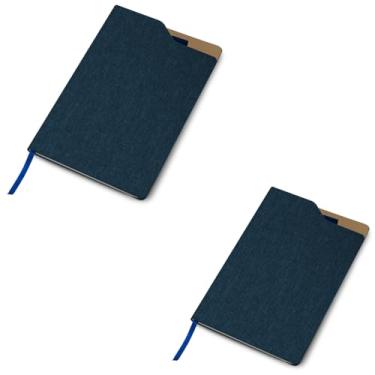 Imagem de Caderno de Anotações com Capa Dura em Poliéster, 80 Folhas Pautadas, Cor Bege, com Elástico (Caderno A5 RPET Cinza)