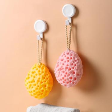 Imagem de 2 esponjas de banho, esponja de espuma de bucha, esponja corporal para chuveiro, ótima para uso diário no chuveiro