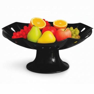 Imagem de Fruteira de Mesa com Base Removível - Design Moderno e Ventilado - Ideal para Cozinha e Sala de Jantar (Preto)