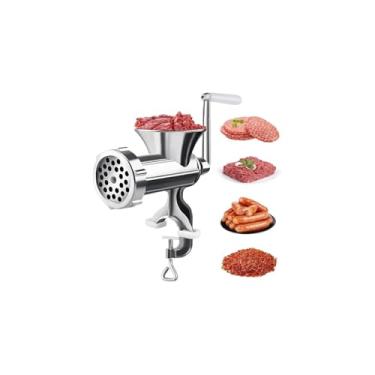 Imagem de Moedor de Carne Manual, Plástico e Aço Inox, com Ventosa, 2 Discos de Moagem, 25x10.5x19 cm, para Carnes, Temperos, Frutas e Legumes