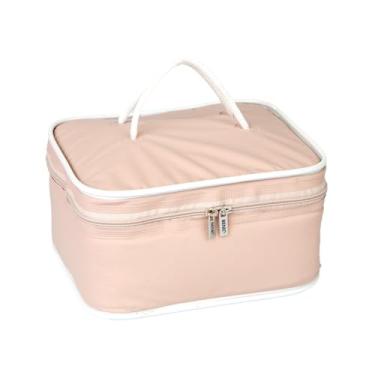 Imagem de Bolsa Térmica 6 Litros, Frasqueira Térmica Impermeável, Nude, Lancheira Térmica Compacta, Conserva Alimentos e Bebidas, Ideal para Trabalho, Academia e Uso Diário