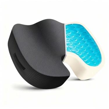 Imagem de Almofada para cadeira de escritório, espaço melhorado, multifuncional, espuma viscoelástica para sentar por muito tempo – almofada para alívio da dor nas costas, ciática, cóccix e cóccix – para