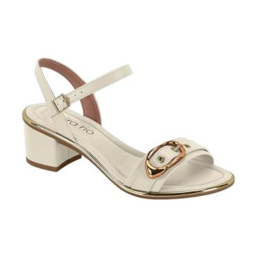 Imagem de Sandália Salto Baixo Bloco Fivela Beira Rio (Branco, BR, Adulto, Numérico, 39)