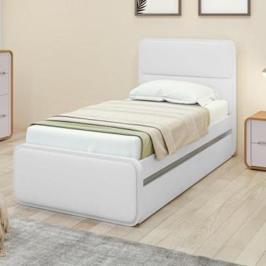 Imagem de Cama Solteiro Loop Tecido material sintético com Cama Auxiliar Branco 