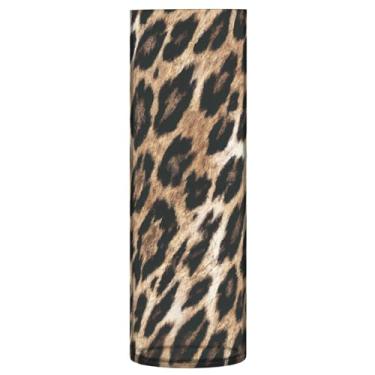 Imagem de JUZIHAI Vaso de flores com estampa de leopardo 9,9 cm x 30 cm de cilindro de plástico moderno para decoração de casa de centro de mesa de casamento