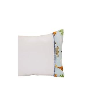 Imagem de Jogo de Lençol Berço Americano, 2 Peças, 130x70cm, 100% Algodão, Branco/Azul, Liso, Antialérgico, Contemporâneo, Lençol com Elástico e Fronha