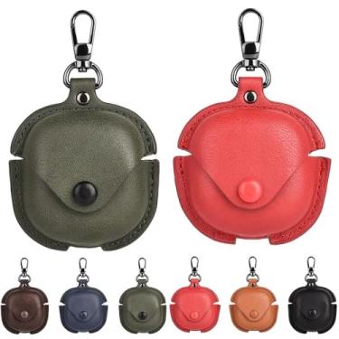 Imagem de Capa protetora de couro Bluetooth para Samsung Galaxy Buds Core Business com gancho (pr...
