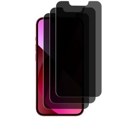Imagem de UZWZW Pacote com 3 protetores de tela de privacidade para iPhone 16e / iPhone 13 / iPhone 13 Pro/iPhone 14 (6,1 polegadas) / Vidro temperado antiespião privado