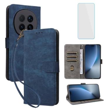 Imagem de IUQXU Capa carteira para celular Honor Magic8 Pro 5G com protetor de tela [bloqueio RFID] capa de celular flip de couro com suporte para cartão feminino e masculino para Honor Magic 8 Pro Magic8Pro