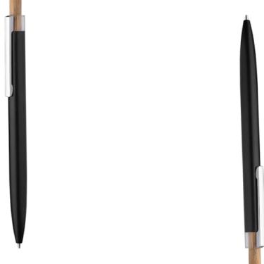 Imagem de Caneta Esferográfica em Metal com Refil Parker, Ponta Touch, Corpo Emborrachado, Escrita Azul, 1mm, Acionador em Bambu, Ambidestro (Kit 2 Cinza)