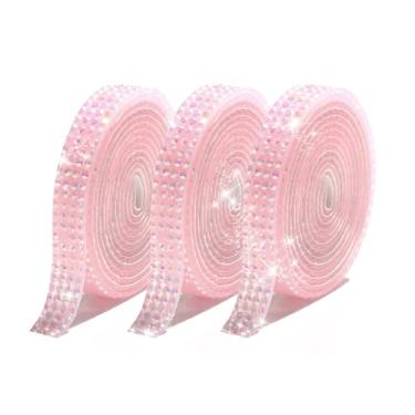 Imagem de 1 rolo de fita decorativa de cristal de gelatina: fita adesiva brilhante, adequada para artesanato, decorações de festa, embrulho de presente e decorações de casa (cor pêssego)