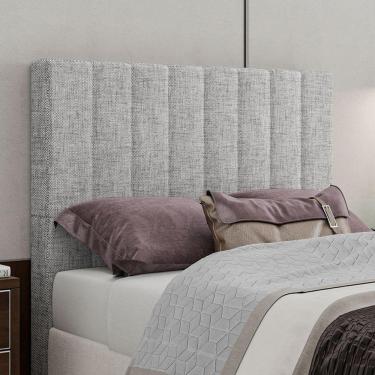 Imagem de Cabeceira Estofada Casal 140 Cm Esmeralda Linho Cinza