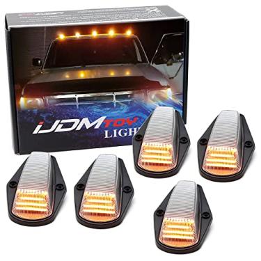 Imagem de iJDMTOY Lente semitransparente amarelo âmbar full LED lâmpada de teto de teto de substituição compatível com Ford 1980-1997 F150 F250 F350, também ajuste universal para outros caminhões