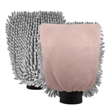 Imagem de ODAWA Luvas de lavagem de carro gradiente ouro rosa 2PK para canhão de espuma, tamanho grande 20 cm x 29 cm