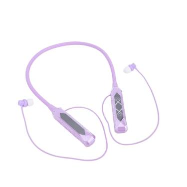 Imagem de Asixxsix Fones de Ouvido Com Fita para o Pescoço, Fones de Ouvido Sem Fio 5.3 Com Redução de Ruído e Exibição de Bateria Em Tempo Real, Bateria de Longa Duração e Graves Profundos, para (PURPLE)